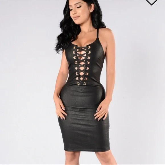 slim fit dress slacks TOO HOT FOR YOU FAUX LEATHER MINI DRESS – AKIRA main image 1